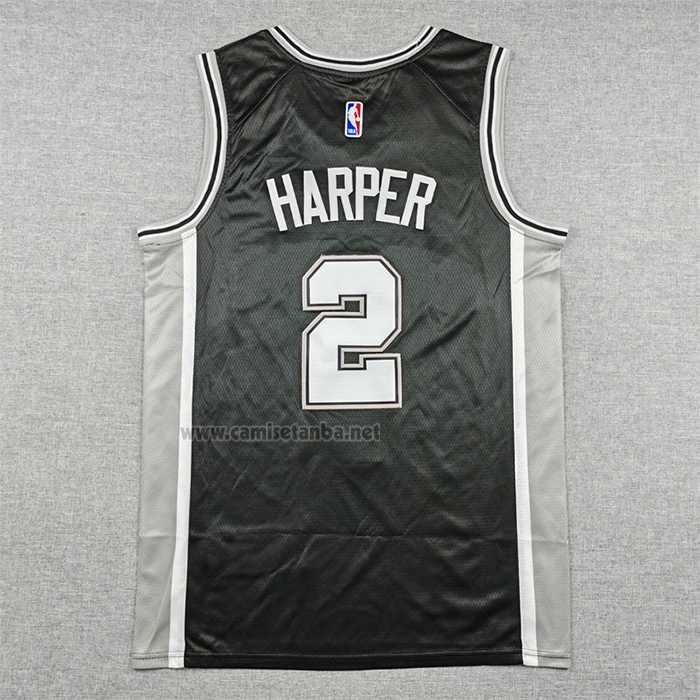 Camiseta San Antonio Spurs Dylan Harper NO 2 Icon 2025-26 Negro